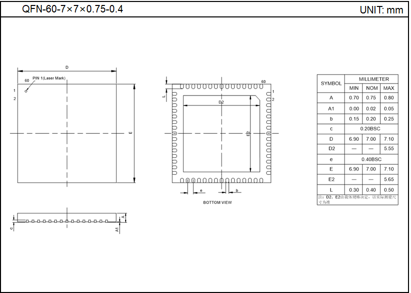 QFN-60-7×7×0.75-0.4